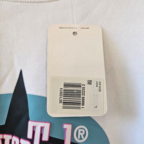 Levi's Silver Tab White Sweatshirt Relaxed Large - Picture 7 of 9